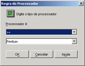 Caixa de dilogo Regra do Processador