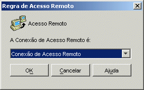 Caixa de dilogo Requisito do Sistema de Acesso Remoto