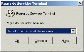 Caixa de dilogo Regra do Servidor Terminal