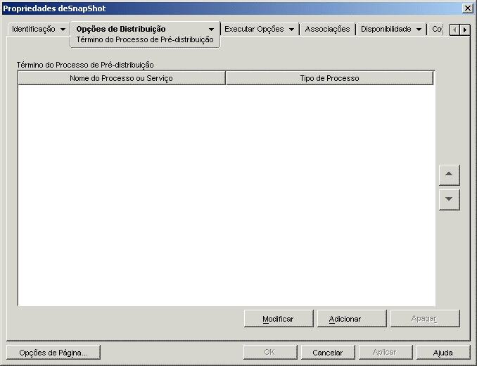 Objeto Aplicativo > Opes de Distribuio > pgina Trmino do Processo de Pr-Distribuio