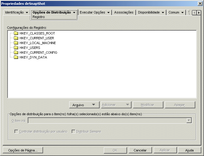 Objeto Aplicativo > guia Opes de Distribuio > pgina Registro