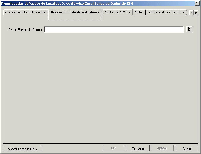 Pgina Banco de Dados do Gerenciamento de Aplicativos