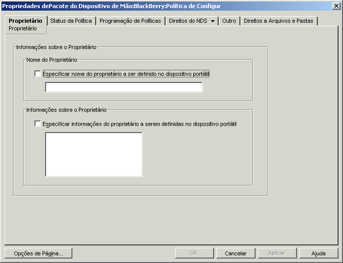Pgina Proprietrio da Poltica de Configurao do BlackBerry