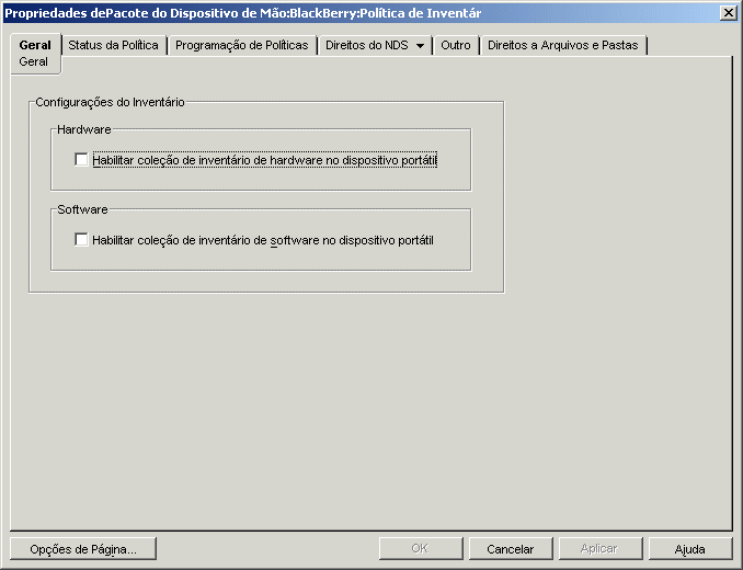 Pgina Geral da Poltica de Inventrio do BlackBerry