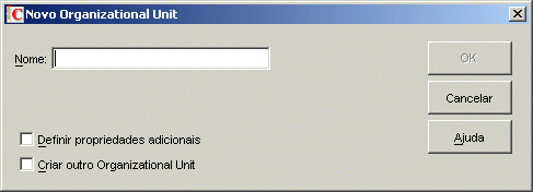 Caixa de dilogo Nova Unidade Organizacional