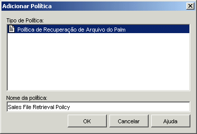 Caixa de dilogo Adicionar Poltica