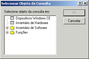 Caixa de diálogo Selecionar Objeto Consulta