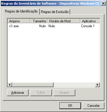 Caixa de dilogo Regras do Inventrio de Software