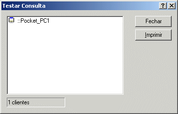 Caixa de diálogo Testar Consulta