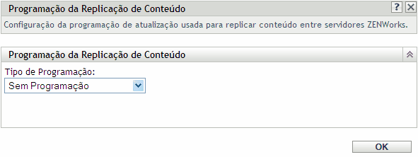Página Programação da Replicação de Conteúdo