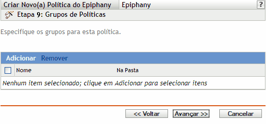Página Grupos de Políticas
