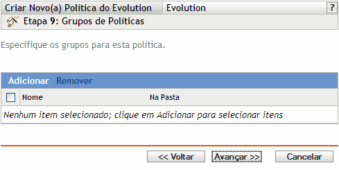 Página Grupos de Políticas