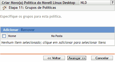 Página Grupos de Políticas