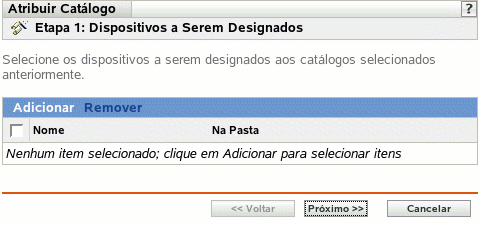 Página Dispositivos a Serem Designados