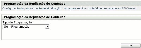 Página Programação da Replicação de Conteúdo