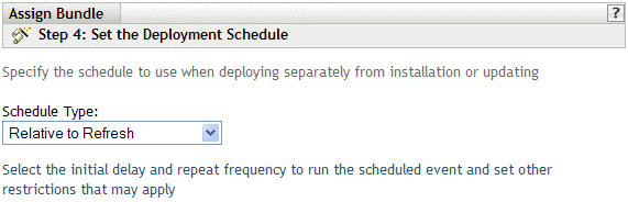 Página Programação de Distribuição de Bundle