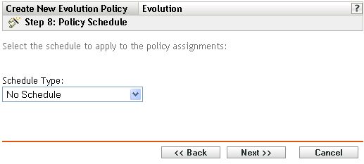 Página Programação de Política
