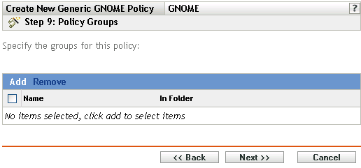 Página Grupos de Políticas