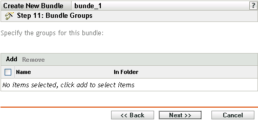 Página Grupos de Bundles