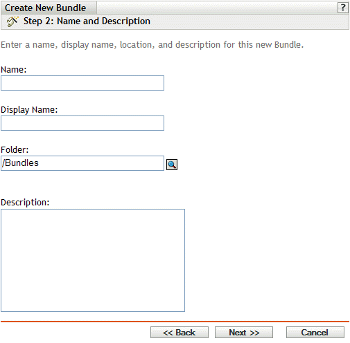 Etapa 2: Página Nome e Descrição