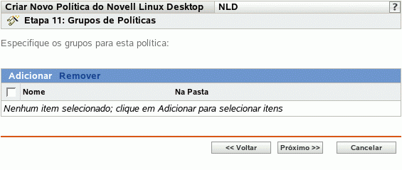 Página Grupos de Políticas