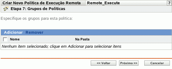 Página Grupos de Políticas