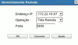 Caixa de diálogo Gerenciamento Remoto