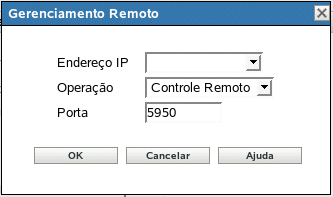 Caixa de diálogo Gerenciamento Remoto