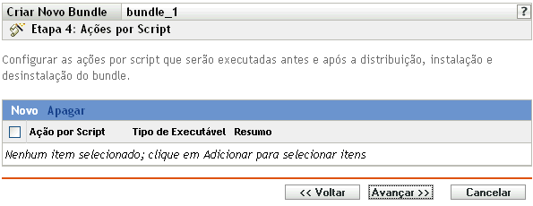 Página Scripts de Distribuição
