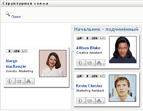 Кнопка "Развертывание и свертывание текущего отношения" — это переключатель. Это пример развернутого бланка.