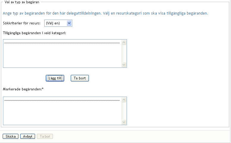 Listan Markerade begäranden 
