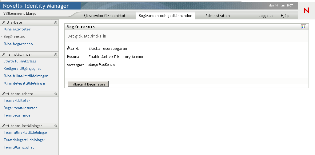 Statusmeddelande för Begär resurs 