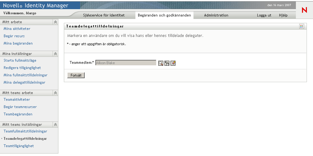 Sidan Teamombudstilldelningar 