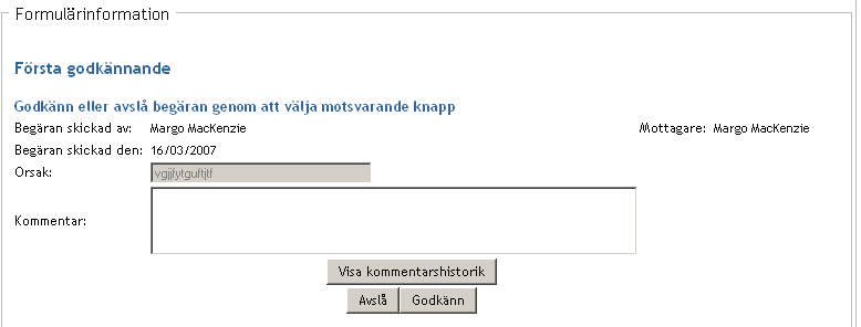 Knappen Godkänn 