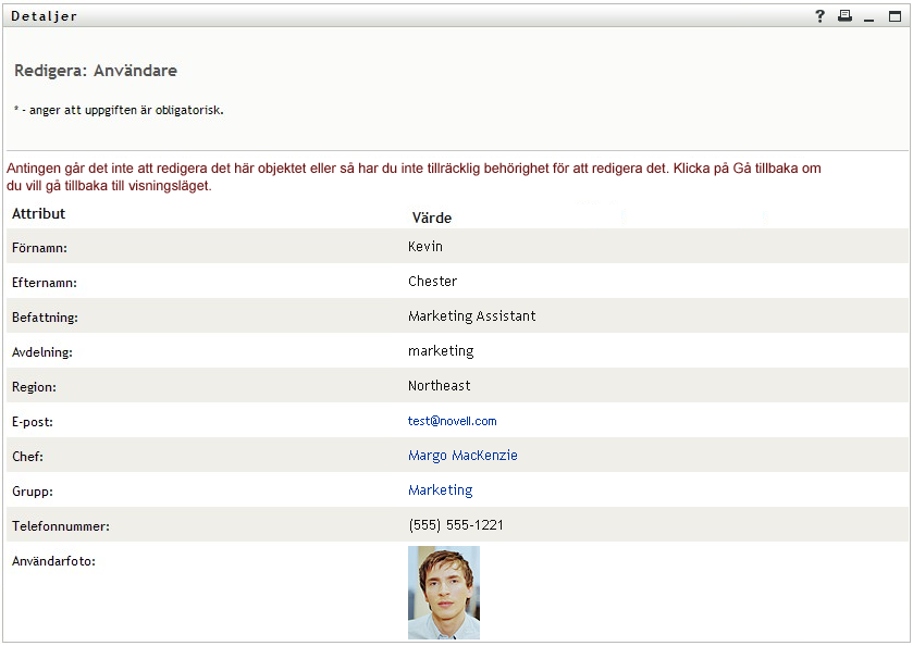 Sidan Redigera information