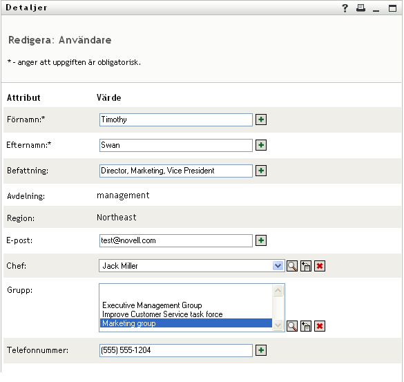 Sidan Redigera information
