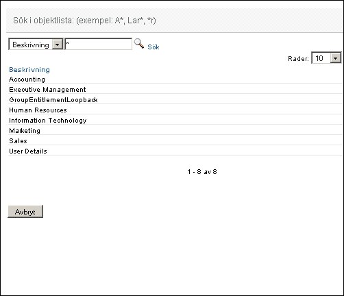 Du uppmanas att ange sökvillkor