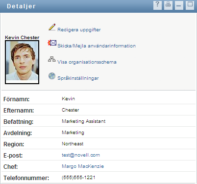 Sidan med information om användarprofil