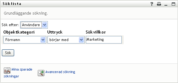 En sökning på sidan Sök