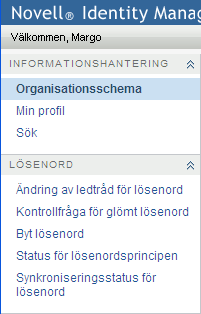 Åtgärdsmenyn i Självbetjäning
