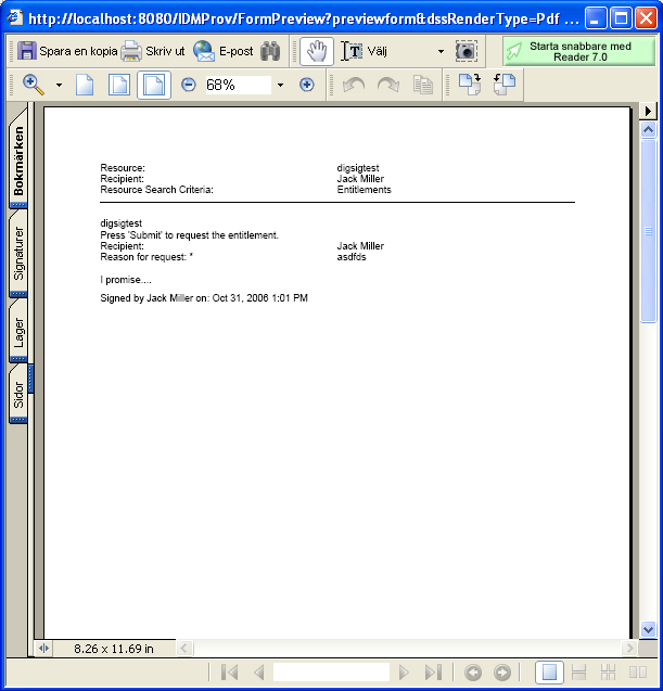 PDF-dokument för digital signatur 