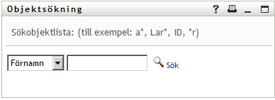 På uppslagningssidan kan du ange sökvillkor