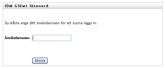 Dialogrutan Glömt lösenordet