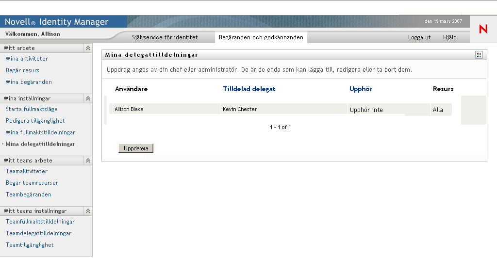 Sidan Mina ombudstilldelningar