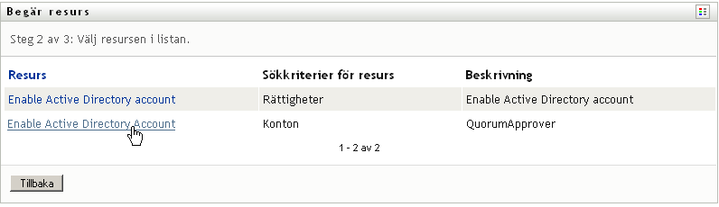 Resurslistan Mina begäranden 
