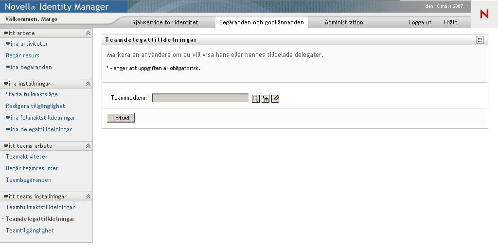 Sidan Teamombudstilldelningar 