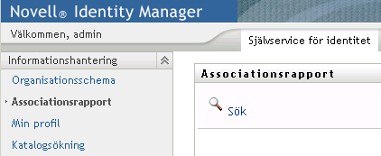 Klicka på Sök på sidan Associationsrapport om du vill slå upp en annan användares associationer