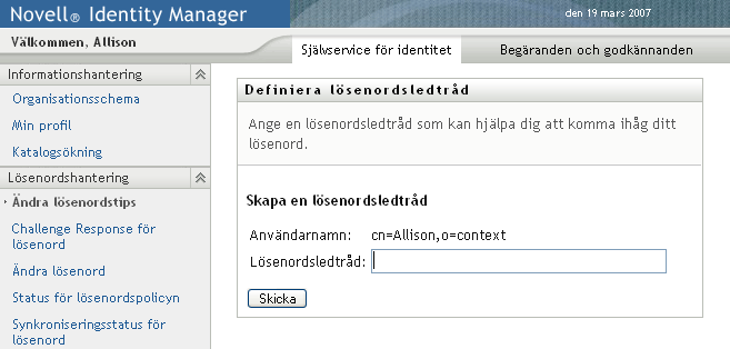 Sidan Definition för lösenordstips