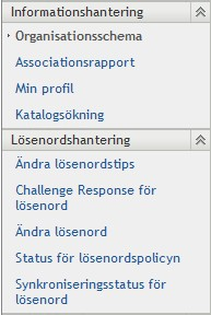 Åtgärdsmenyn i Självbetjäning