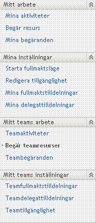 Menyn Beställningar och godkännanden